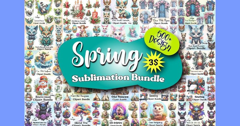 Spring Sublimation Clipart PNG Bundle