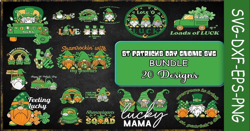 St. Patrick's Day Gnome SVG Bundle (by Turtle Rabbit)