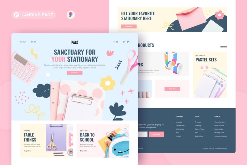 Stationary Store Landing Page (by peterdraw)