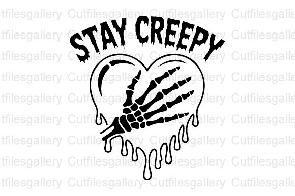 Stay Creepy SVG, Gothic Halloween SVG (by cutfilesgallery)