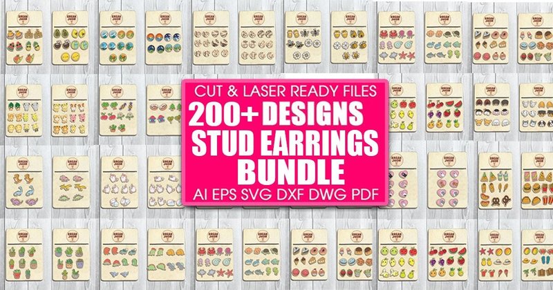 Stud Earring Cut File SVG Bundle (by Break Jhon)