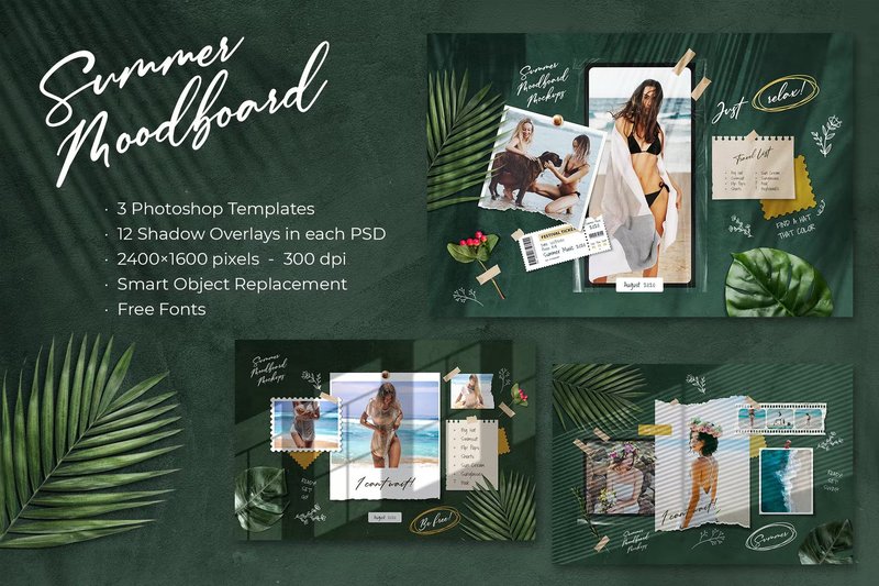 Summer Moodboard - 3 Templates (by Sko4)