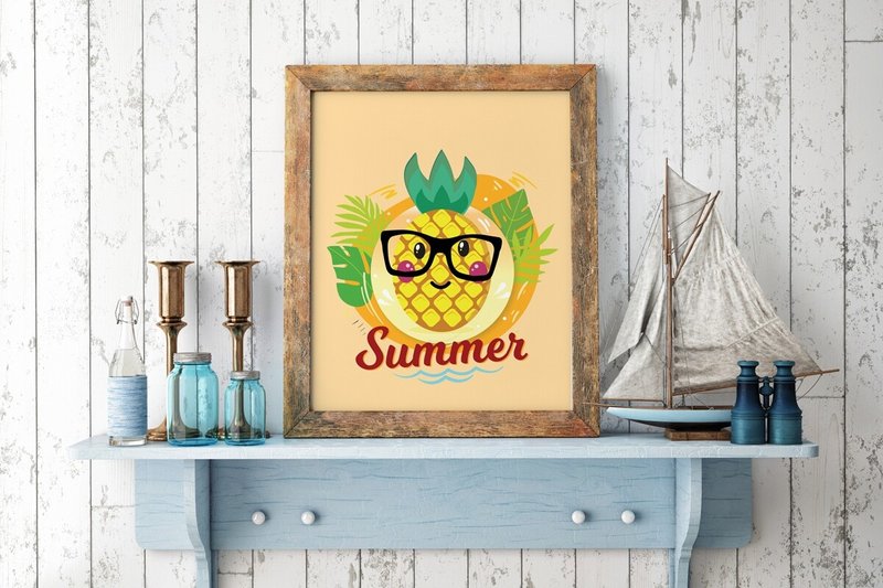 Summer Pineapple – Printable Wall Art (by Craftopia Studio)