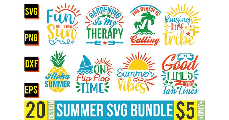 Summer SVG Bundle (by BlackDogsMedia)