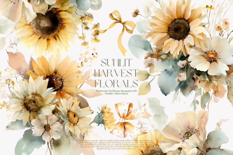 Sunflower Bouquet Floral Clipart (by Patishop Art)