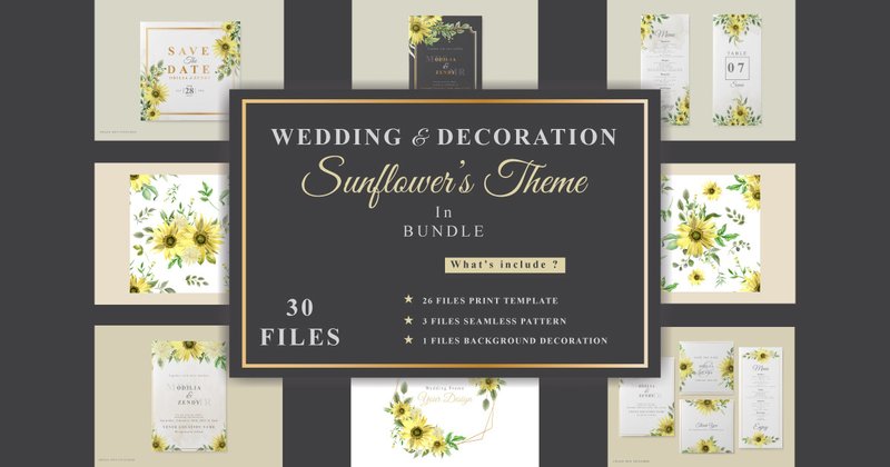 Sunflower Invitations Bundle (by Agnetart)