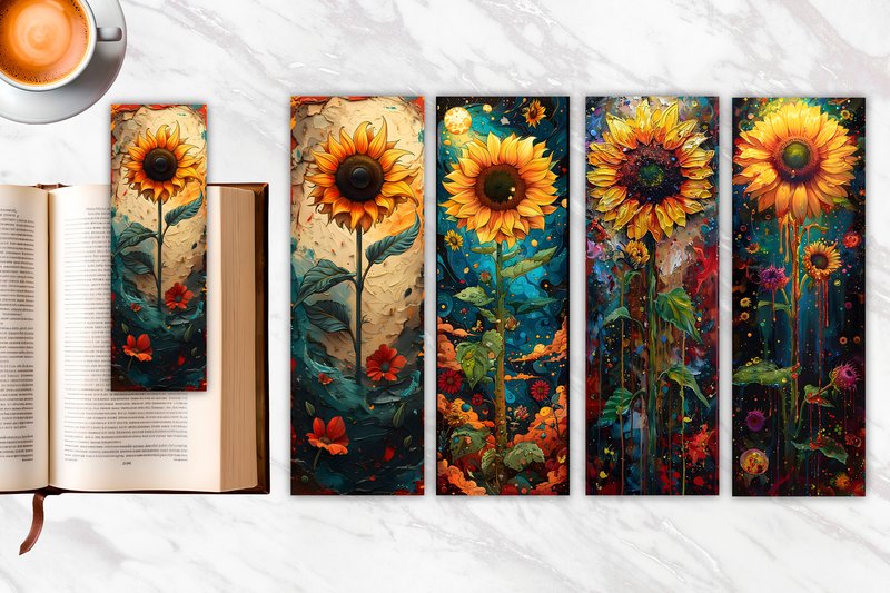 Sunflower Painting Bookmark Designs (by ART Fanatic)