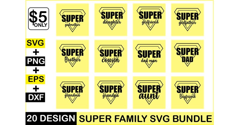 Super Family SVG Bundle (by BlackDogsMedia)
