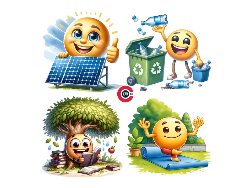 Sustainability and Green Living Clipart (by c.kav.art)