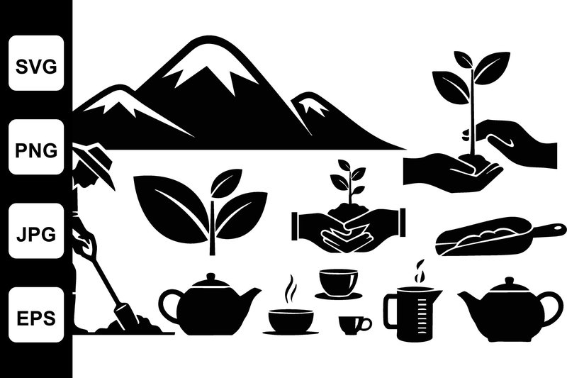 Sustainable Gardening with Mountain Land (by SVG vector PNG)