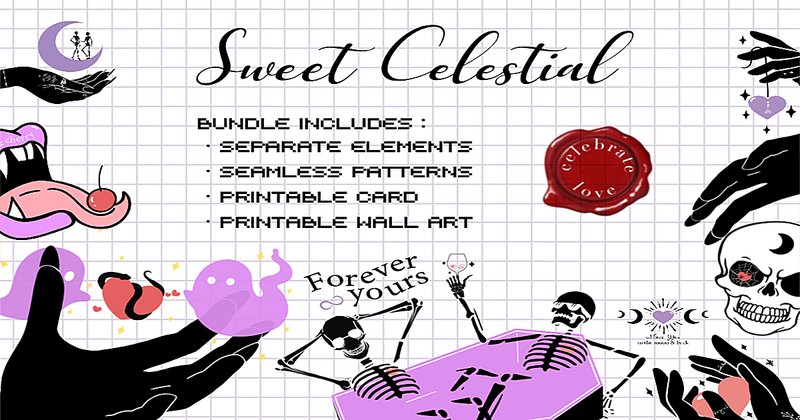 Sweet Celestial Halloween Valentine Bundle (by PawsitivelyAesthetic)