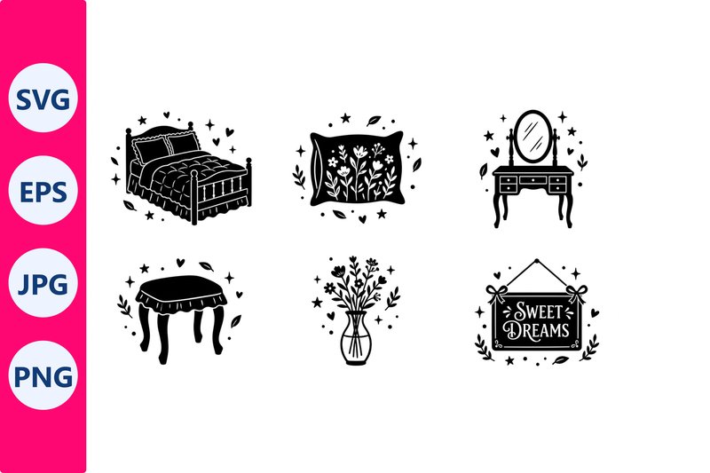 Sweet Dreams Bedroom Decor Vector (by SVG vector PNG)