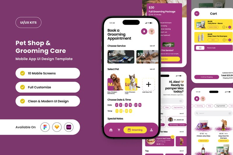 Tailo – Pet Shop Mobile App Design (by twinletter)
