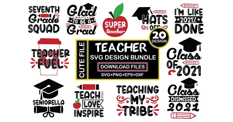 Teacher SVG Design Bundle (by BlackDogsMedia)