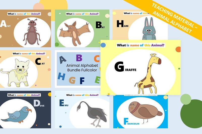 Teaching Material Animal Name Cute (by VeniaStudio)