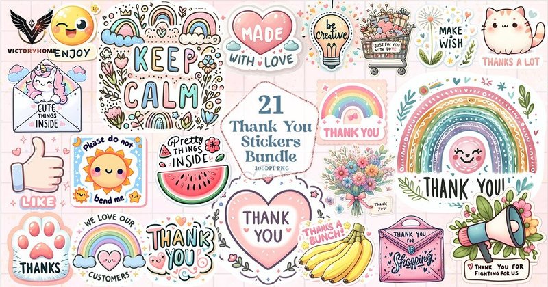 Thank You Stickers Sublimation Bundle (by VictoryHome)