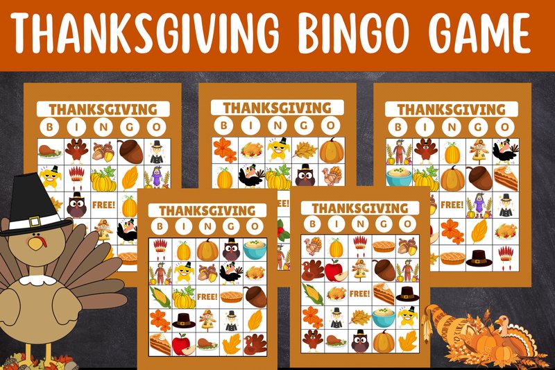 Thanksgiving Kids Activities Bingo Game (by Nice Spot)