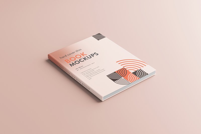 Thin Hardcover Book Mockups (by pmvchamara)