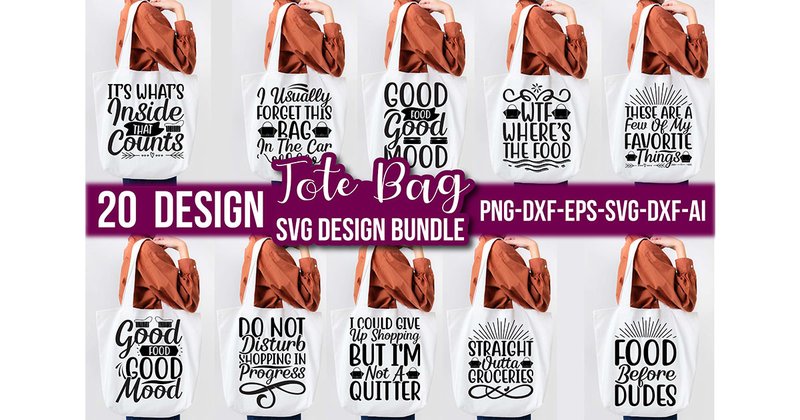 Tote Bag SVG Design Bundle (by cherrydesign)