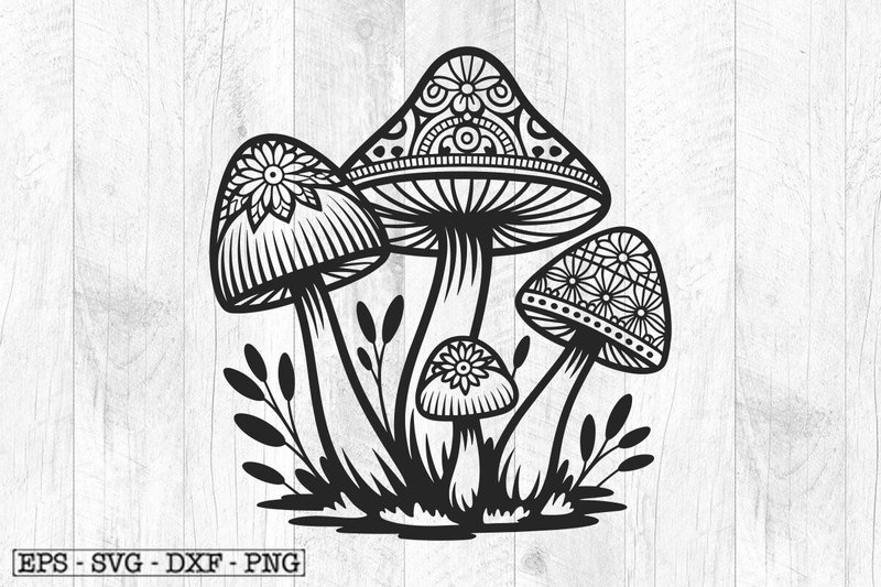 Trippy Mushrooms SVG Mandala SVG (by SvgModes)