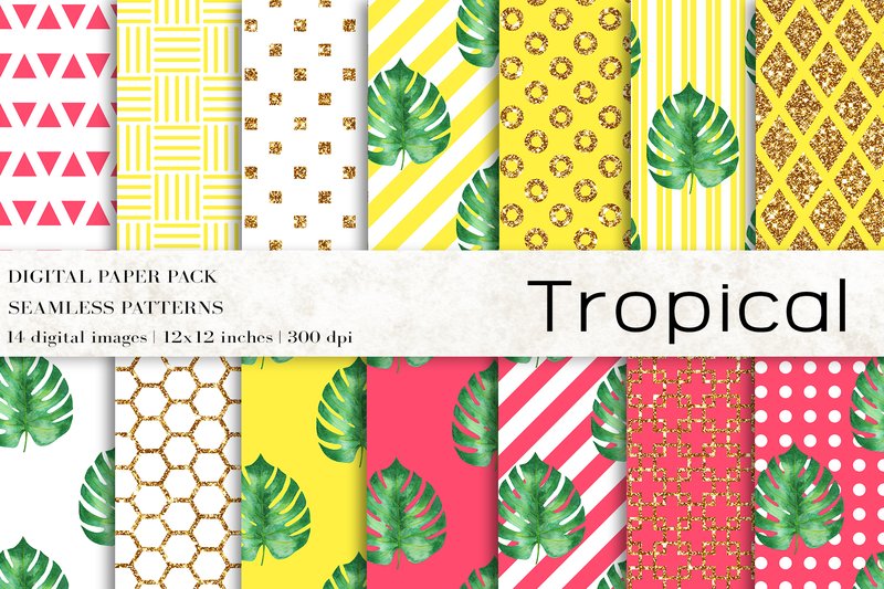 Tropical Digital Papers (by BonaDesigns)