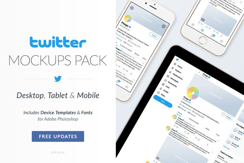 Twitter Social Media Mockups Pack (by poegosocial)