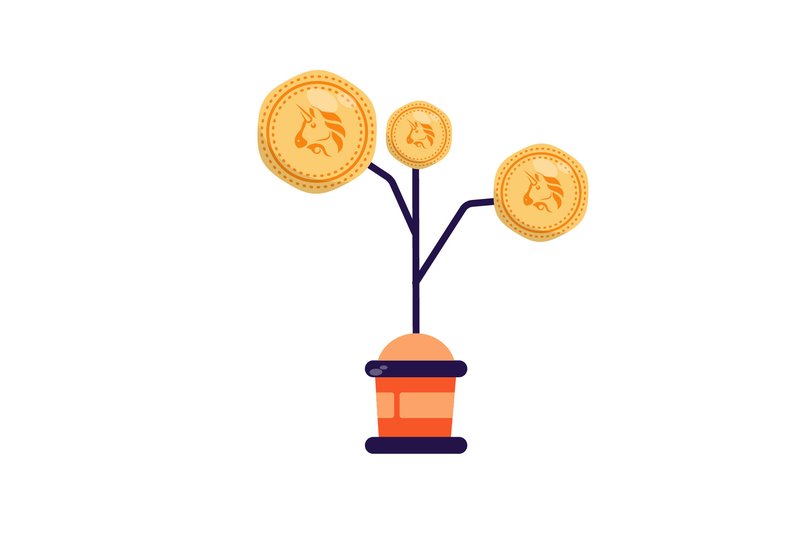Uniswap Investment Flower Pot Crypto Art (by gemintangstudio)