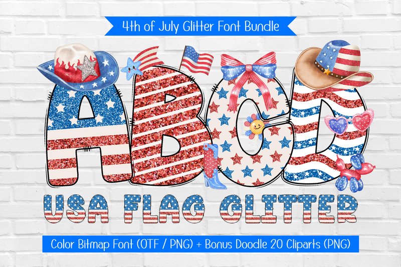 Usa Flag Glitter (by Issie_Studio)