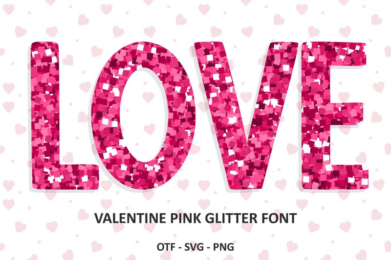 Valentine Pink Glitter (by Font Craft Studio)