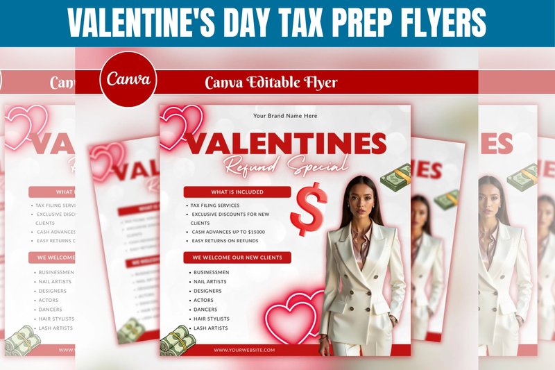 Valentine's Day Tax Prep Flyers (by Gfx Shaown)