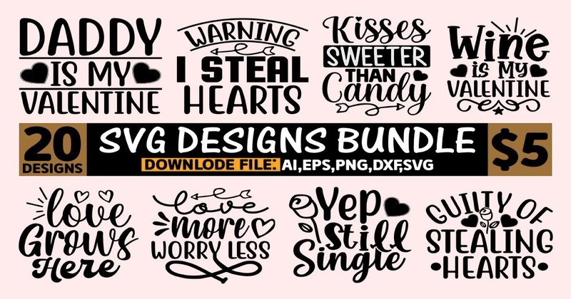 Valentine's SVG Designs Bundle (by Designs_Studio4)