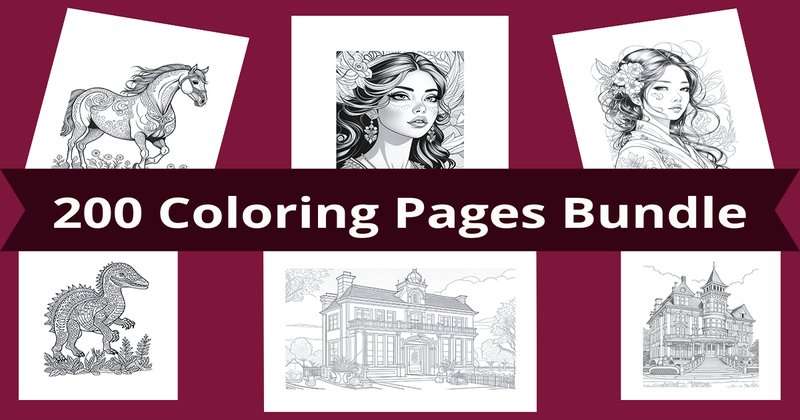 Various Coloring Pages Bundle (by mounbox)