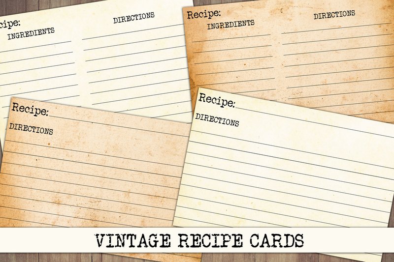 Vintage Blank Recipe Cards (by NiftyCraftyHouse)