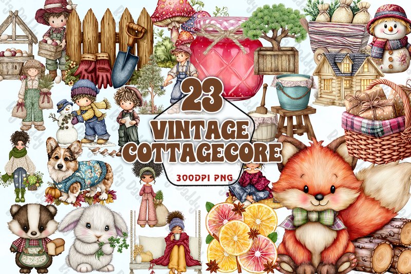Vintage Cottagecore Clipart PNG (by Big Daddy)