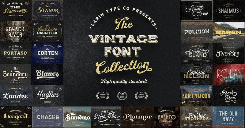 Vintage Font Bundle (by Pasha Larin)