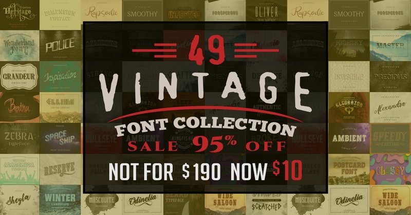 Vintage Font Collection Bundle (by bywahtung)