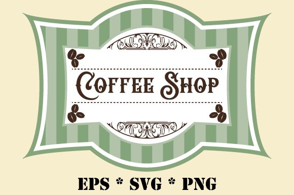 Vintage Retro Coffee Shop Sign (by GraphicsFarm)