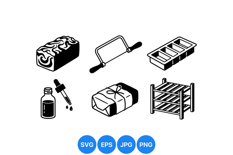 Vintage Soap Making Tools Clipart (by DesignVectx)