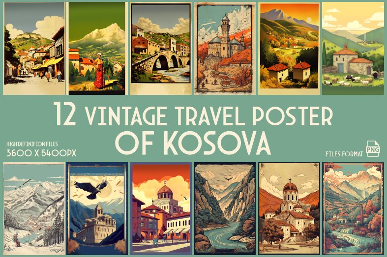 Vintage Travel Posters of Kosovo (by xhafergashi)