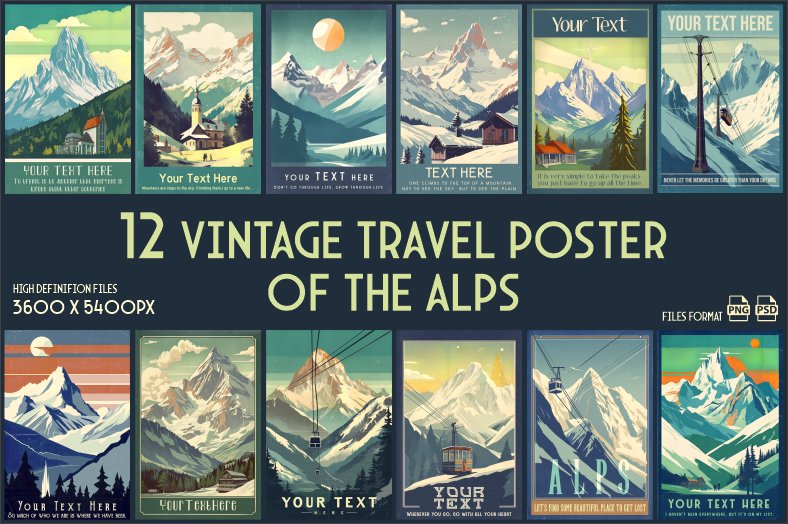 Vintage Travel Posters of the Alps (by xhafergashi)