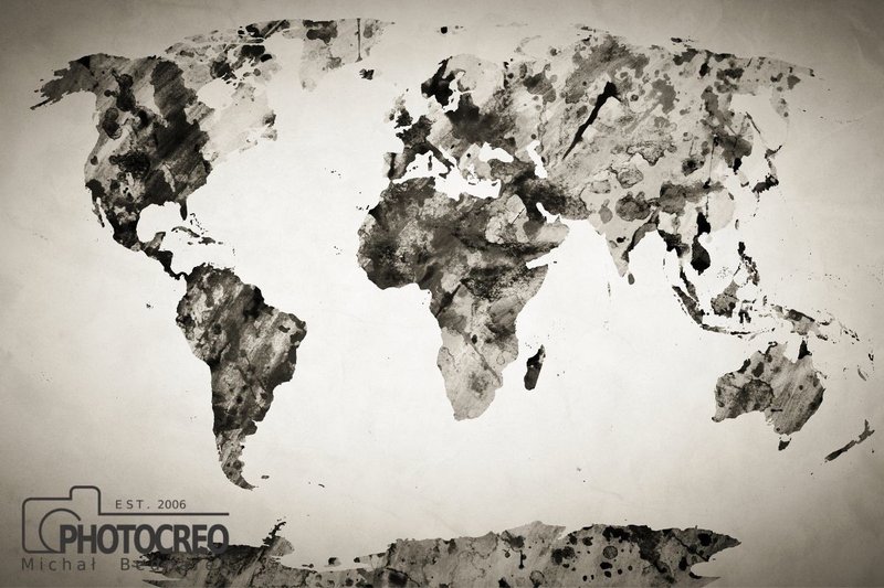 Vintage Watercolor World Map (by photocreo)