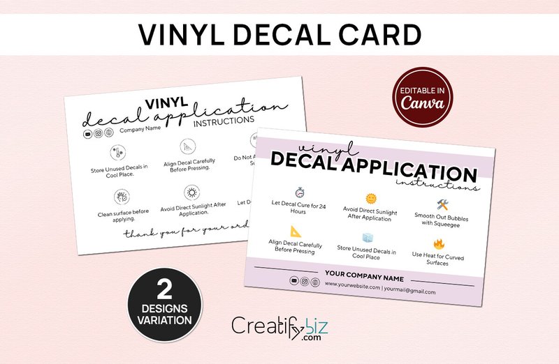 Vinyl Decal Application Instructions (by CreatifyBiz)
