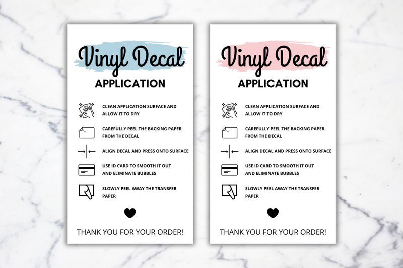 Vinyl Decal Instructions Care Card (by Haffa Studio)
