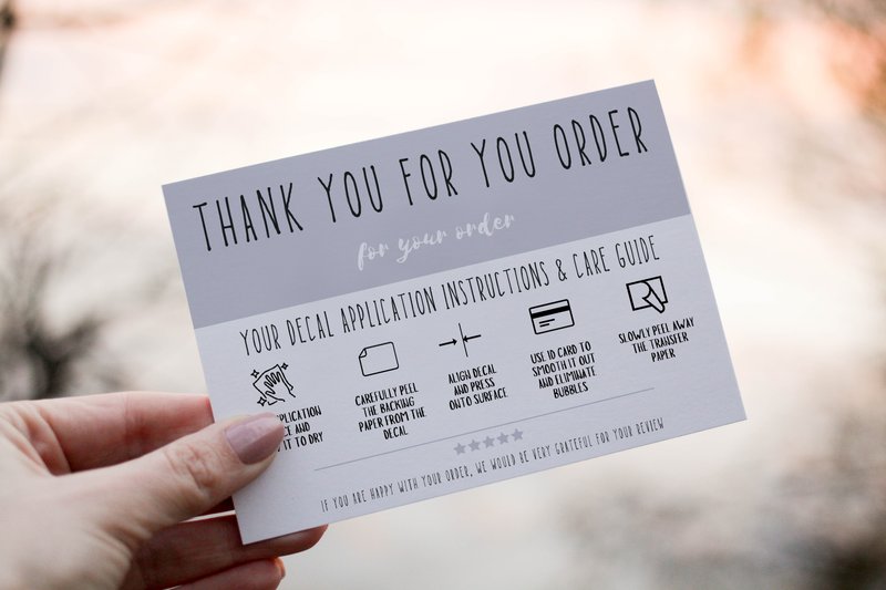 Vinyl Decal Thank You Business Card (by Haffa Studio)