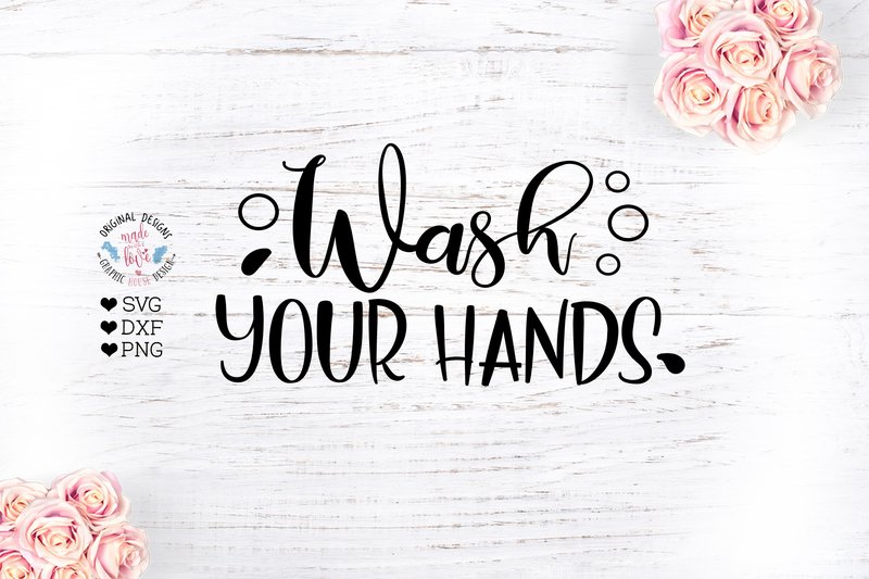 Wash Your Hands - Bathroom Decor (by GraphicHouseDesign)