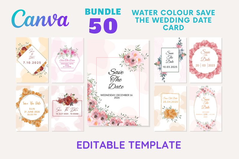 Water Colour Save the Date Wedding Card (by DesignConcept)