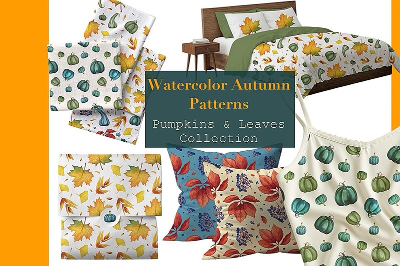 Watercolor Autumn Patterns (by Tais Kulish)