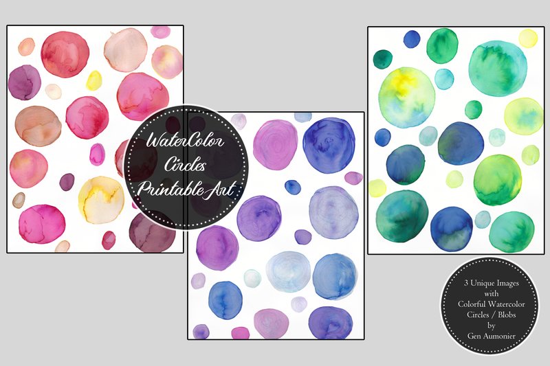 Watercolor Circles Printable Wall Art (by Gen Aumonier)