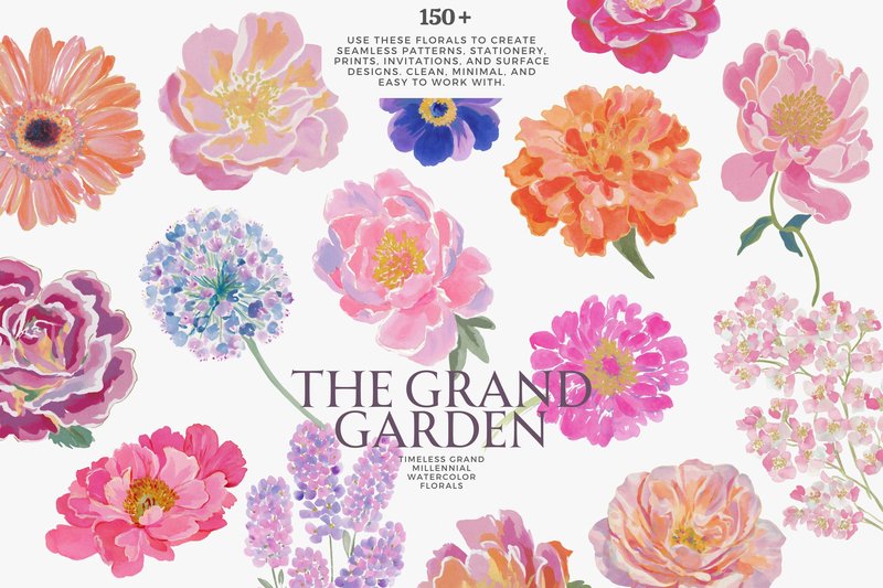 Watercolor Floral Clipart Bundle (by Patishop Art)