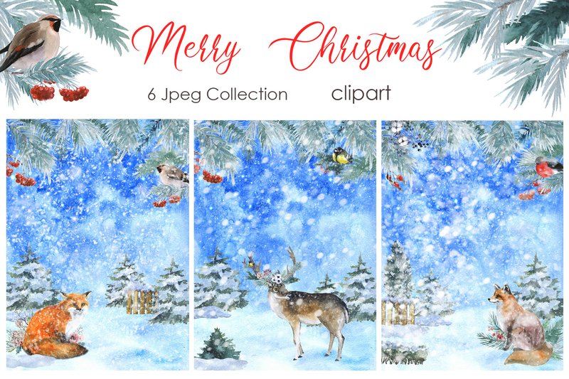 Watercolor Holiday Decor. Woodland Png (by KomtsyanTatyanaArt)